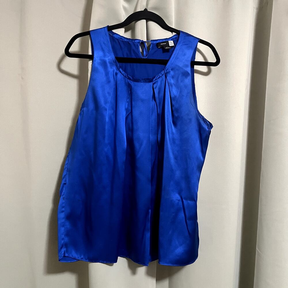 Saks Fifth Avenue Signature Collection 100% Silk Royal Blue Tank Top Blouse